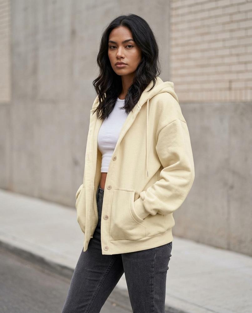 Statement Street - Altor | Geknöpft Langärmelig Hoodie Damen