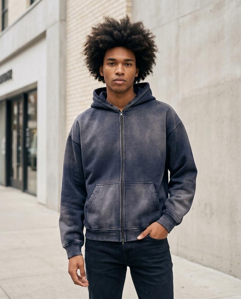 Statement Street - Zasen | Weit geschnitten Gewaschen Hoodie Unisex