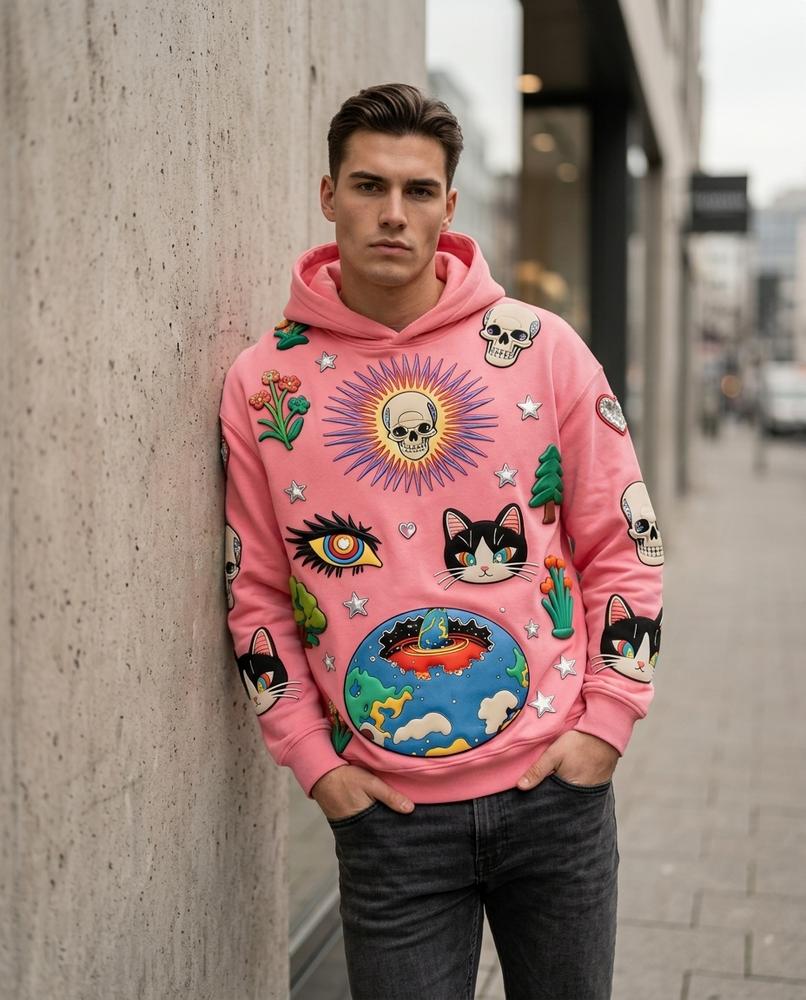 Statement Street - Mizan | Appliziert Weit Geschnitten Hoodie Unisex