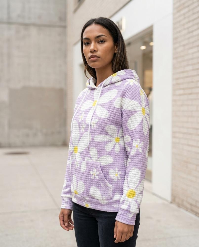 Statement Street - Dalor | Geblümt Strukturiert Hoodie Damen
