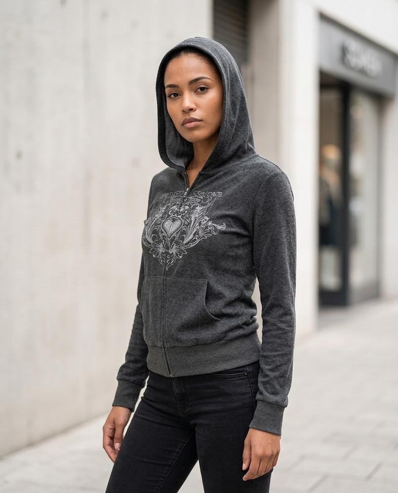 Statement Street - Rolom | Bedruckter Taillierter Hoodie Damen