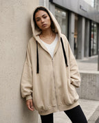 Statement Street - Cozan | Weit Geschnitten Strukturiert Hoodie Damen
