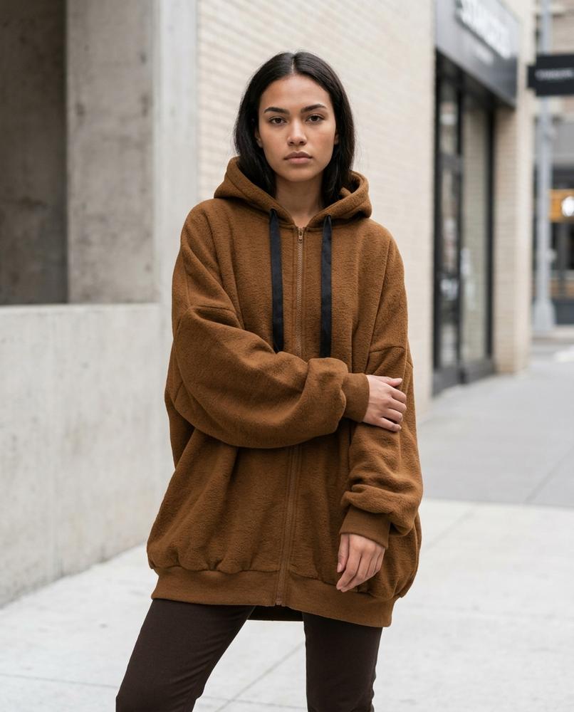 Statement Street - Cozan | Weit Geschnitten Strukturiert Hoodie Damen