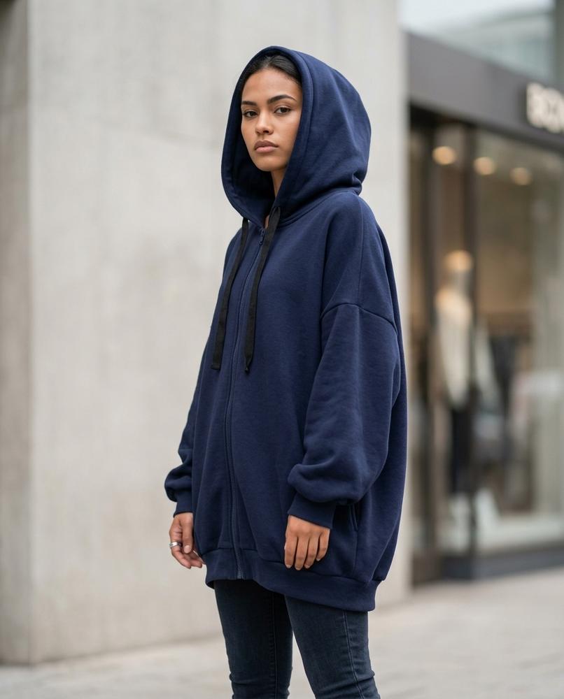 Statement Street - Cozan | Weit Geschnitten Strukturiert Hoodie Damen