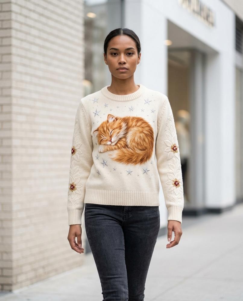 Statement Street - Sevel | Bestickt Gestrickt Pullover Damen