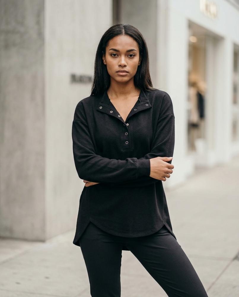 Statement Street - Niral | Geknöpft Langärmlig Sweatshirt Damen