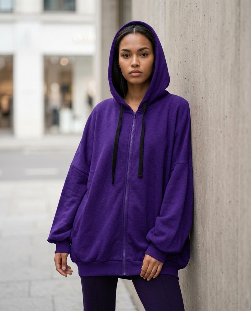 Statement Street - Cozan | Weit Geschnitten Strukturiert Hoodie Damen