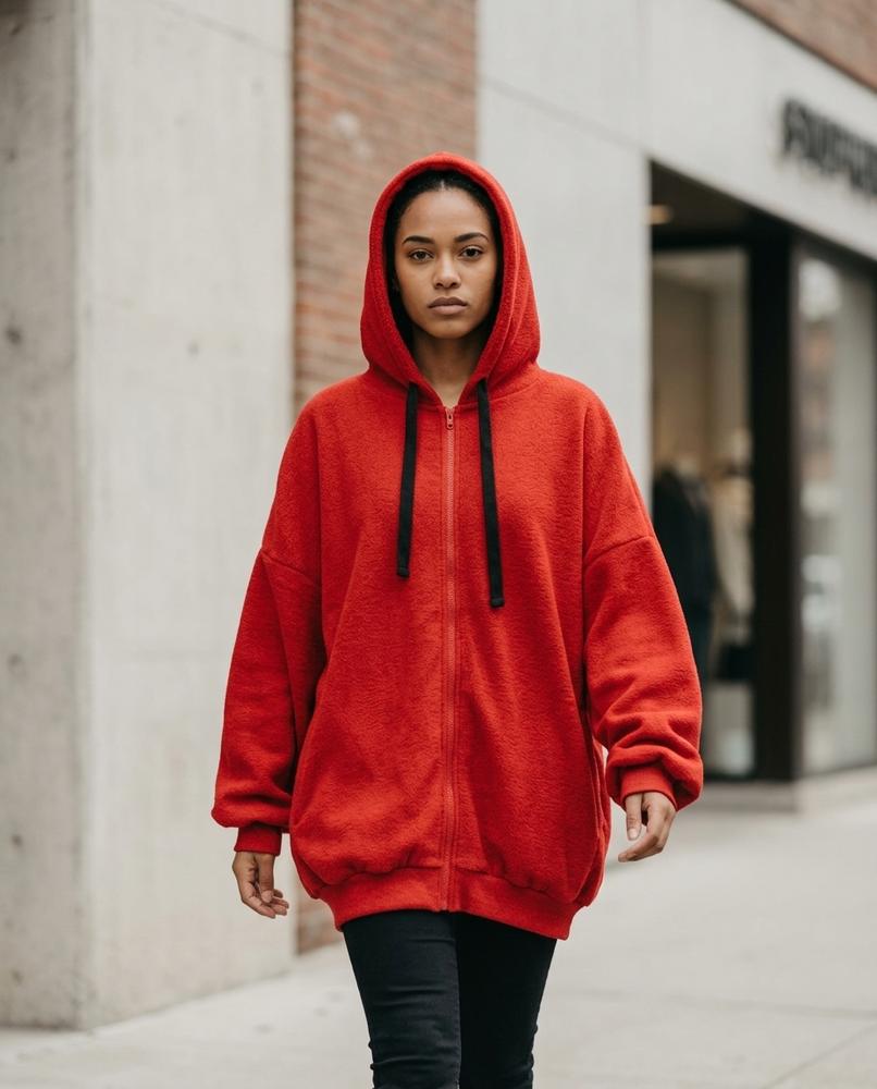 Statement Street - Cozan | Weit Geschnitten Strukturiert Hoodie Damen