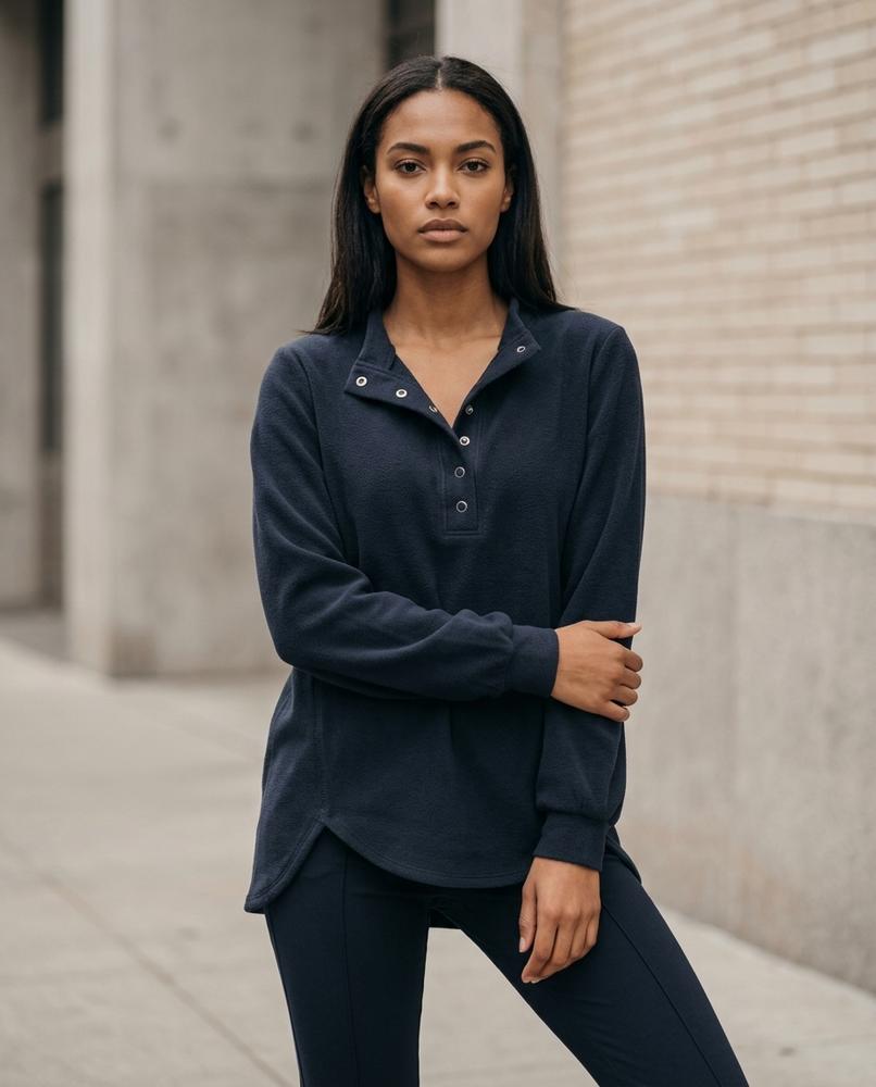 Statement Street - Niral | Geknöpft Langärmlig Sweatshirt Damen
