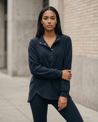 Statement Street - Niral | Geknöpft Langärmlig Sweatshirt Damen