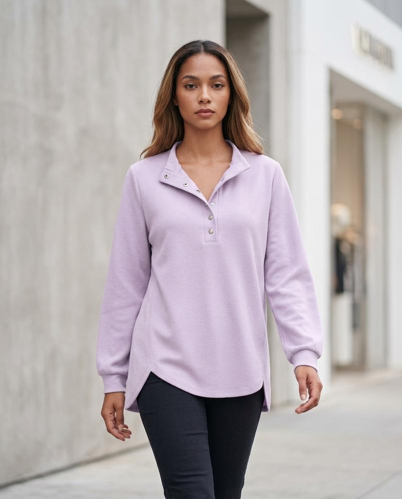 Statement Street - Niral | Geknöpft Langärmlig Sweatshirt Damen