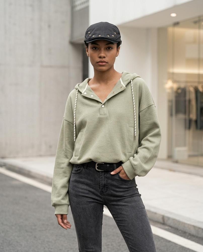 Statement Street - Sedan | Verkürzter Strukturierter Hoodie Damen