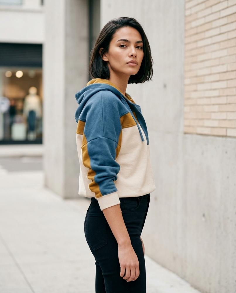 Statement Street - Keron | Colorblock Baumwoll Hoodie Damen