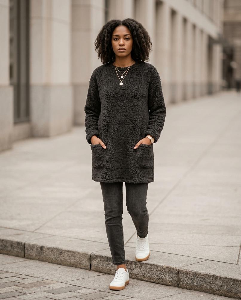 Statement Street - Almir | Langärmliger Fleece Pullover Damen