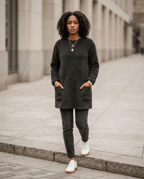 Statement Street - Almir | Langärmliger Fleece Pullover Damen