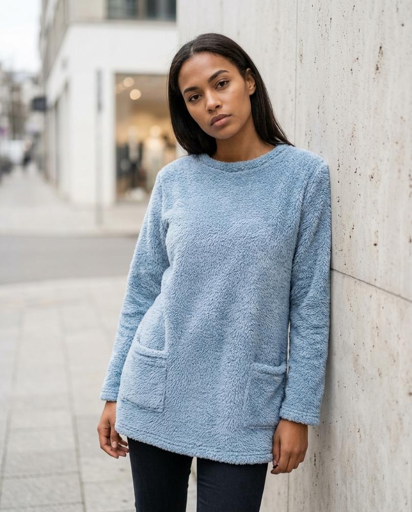 Statement Street - Almir | Langärmliger Fleece Pullover Damen