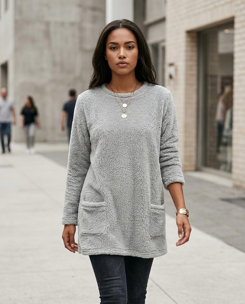 Statement Street - Almir | Langärmliger Fleece Pullover Damen