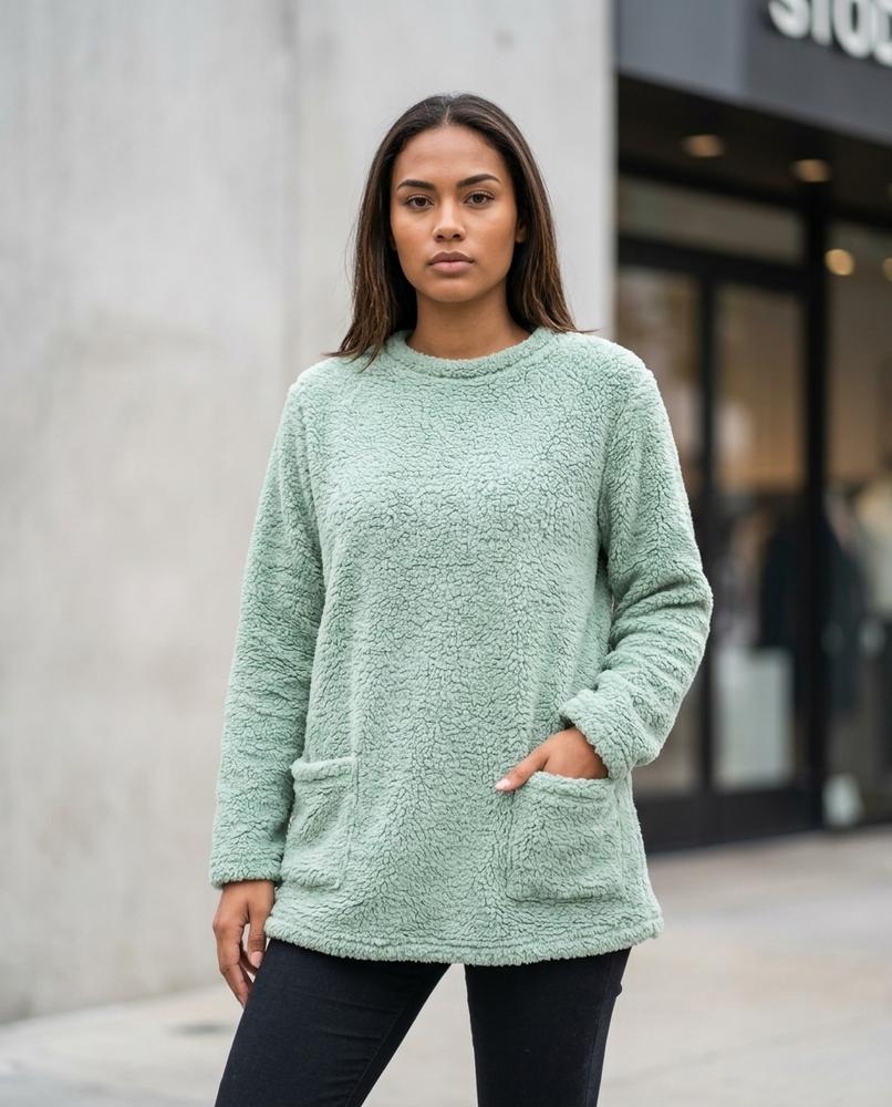 Statement Street - Almir | Langärmliger Fleece Pullover Damen
