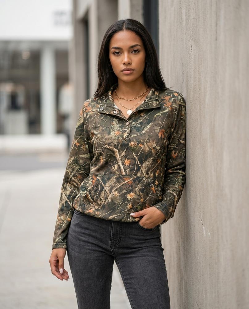 Statement Street - Lozan | Camouflage Stehkragen Sweatshirt Damen