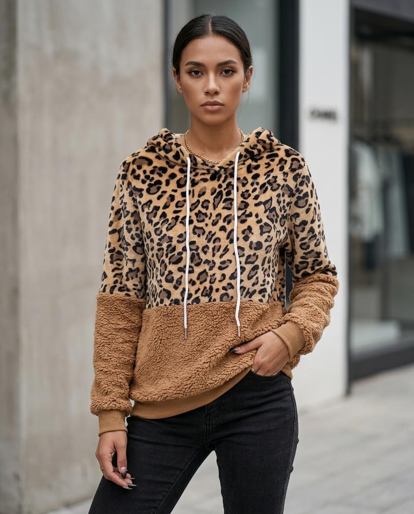 Statement Street - Damin | Gemusterter Plüschiger Hoodie Damen