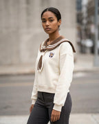 Statement Street - Noron | Maritimes Kurzgeschnittenes Sweatshirt Damen