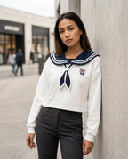 Statement Street - Noron | Maritimes Kurzgeschnittenes Sweatshirt Damen