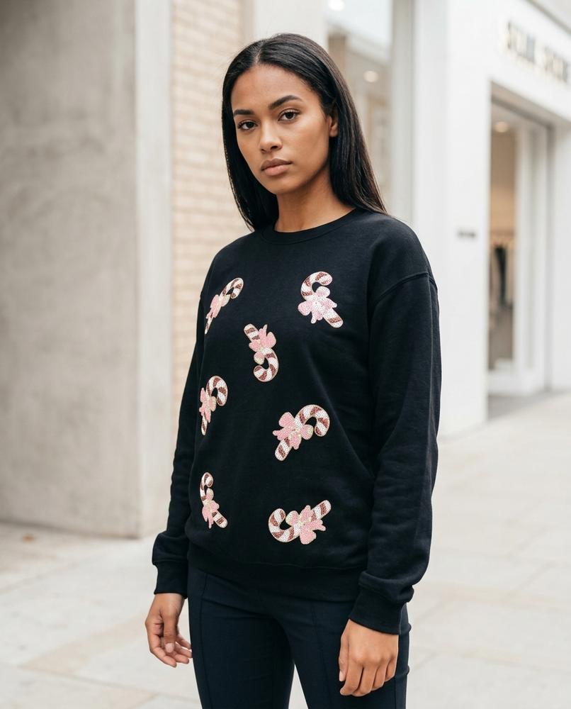 Statement Street - Lanal | Paillettenbesetztes Langärmliges Sweatshirt Damen