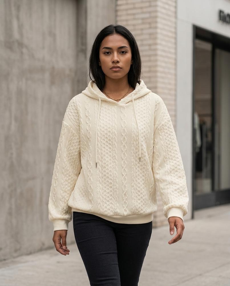 Statement Street - Nivan | Strukturiert Gestrickt Hoodie Damen