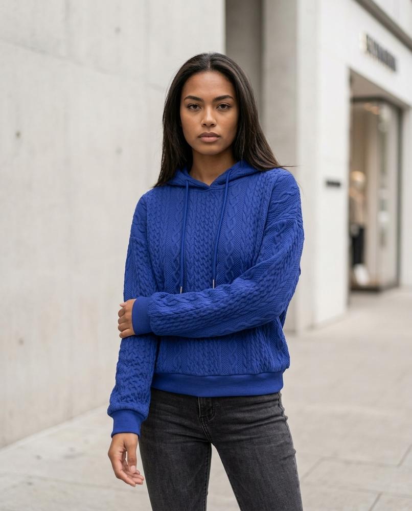 Statement Street - Nivan | Strukturiert Gestrickt Hoodie Damen