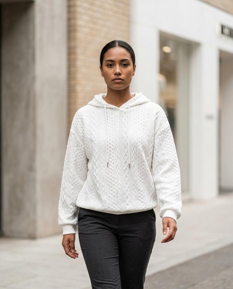 Statement Street - Nivan | Strukturiert Gestrickt Hoodie Damen