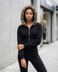 Statement Street - Kenor | Tailliert Pelzbesetzt Hoodie Damen