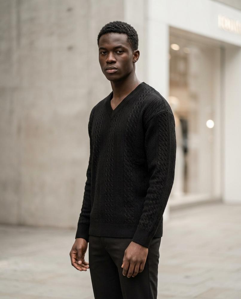 Statement Street - Lysil | Strukturierter Langärmliger Pullover Herren