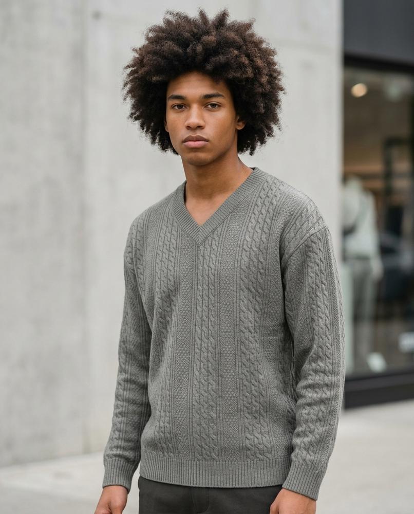 Statement Street - Lysil | Strukturierter Langärmliger Pullover Herren