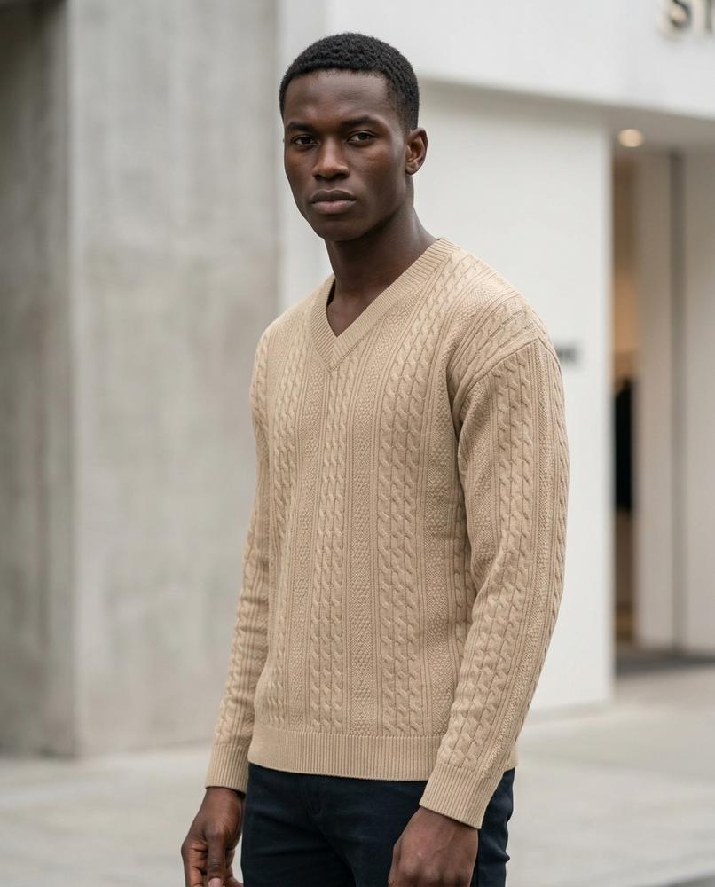 Statement Street - Lysil | Strukturierter Langärmliger Pullover Herren