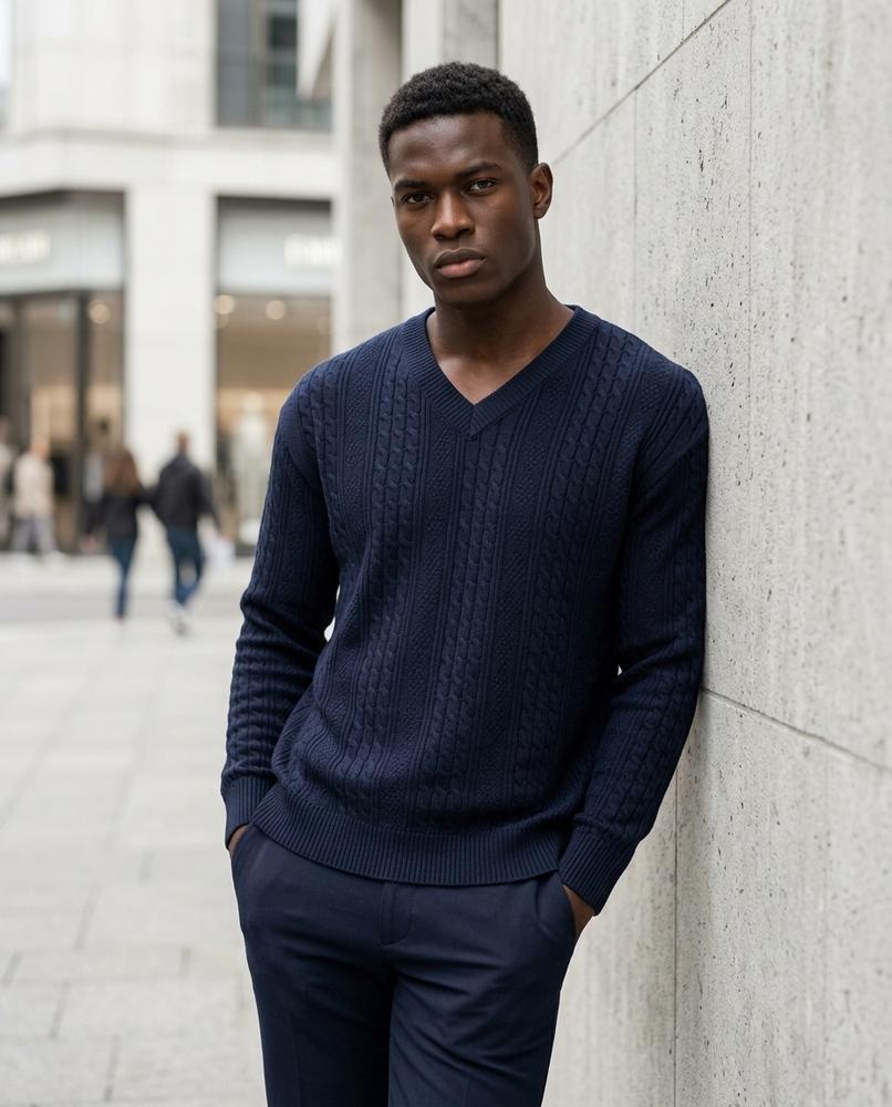 Statement Street - Lysil | Strukturierter Langärmliger Pullover Herren