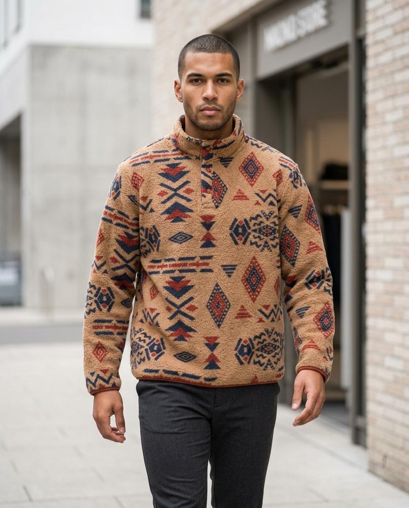 Statement Street - Rinav | Gemusterter Strukturierter Pullover Unisex