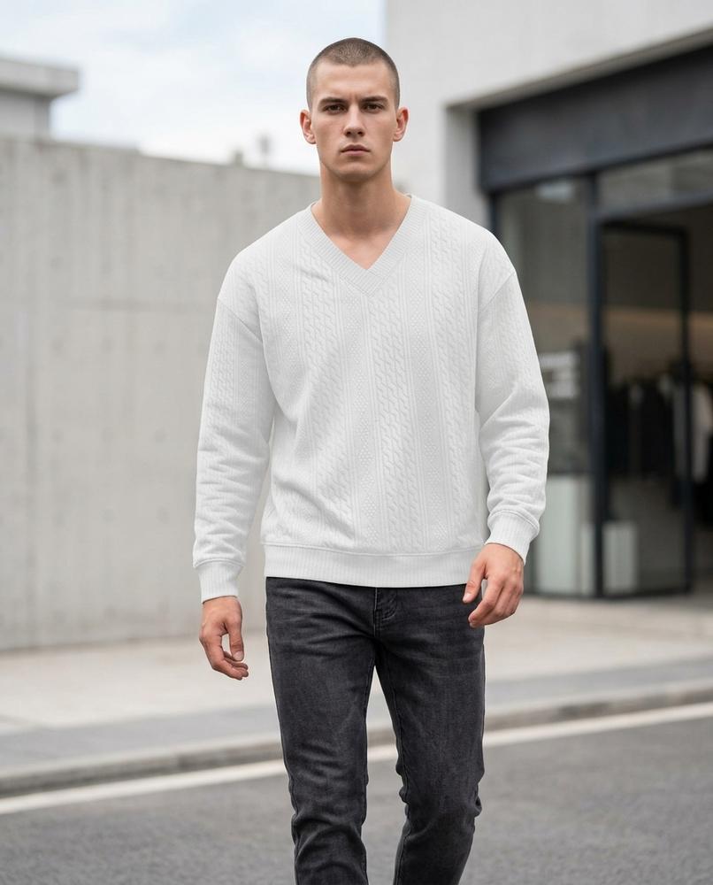 Statement Street - Lysil | Strukturierter Langärmliger Pullover Herren