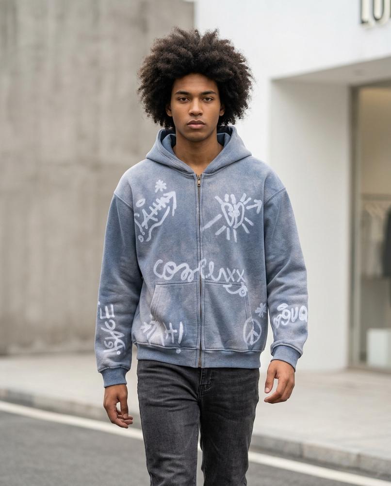 Statement Street - Timel | Bedruckt Gewaschen Hoodie Unisex