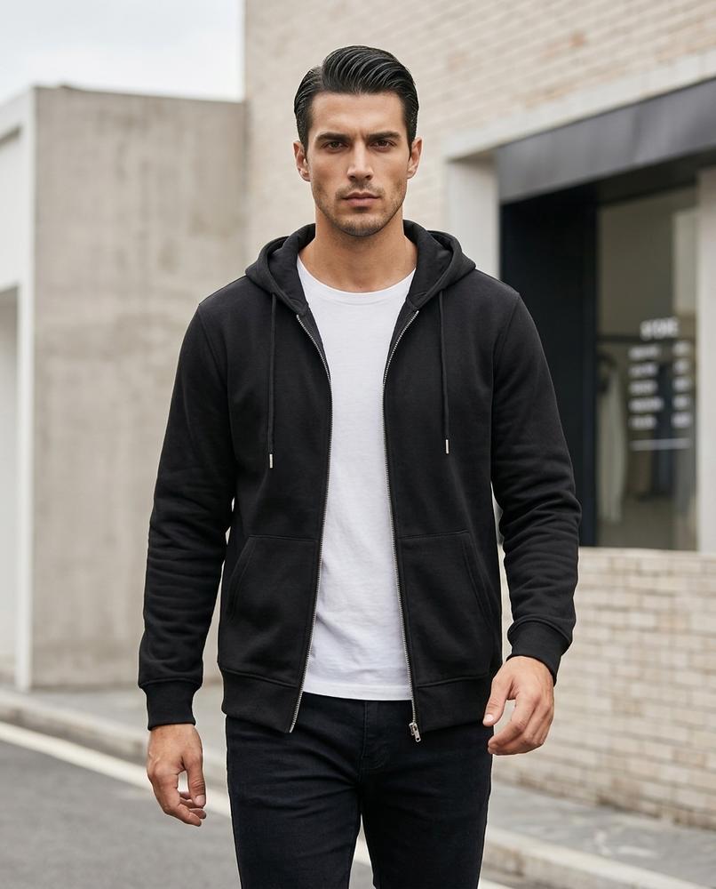 Statement Street - Ritor | Gefütterter Verschließbarer Hoodie Herren