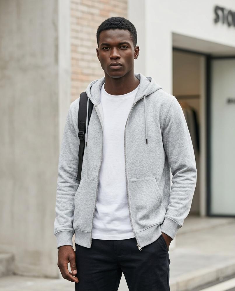 Statement Street - Ritor | Gefütterter Verschließbarer Hoodie Herren