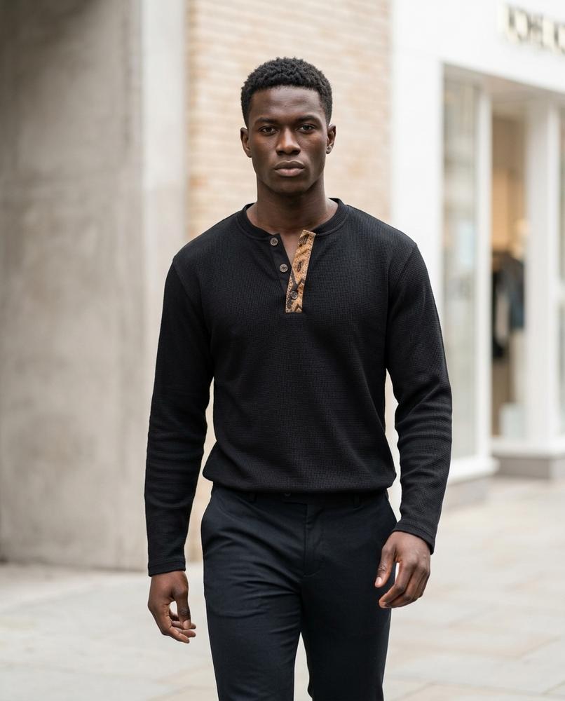 Statement Street - Niram | Langärmliges Strukturiertes Shirt Herren