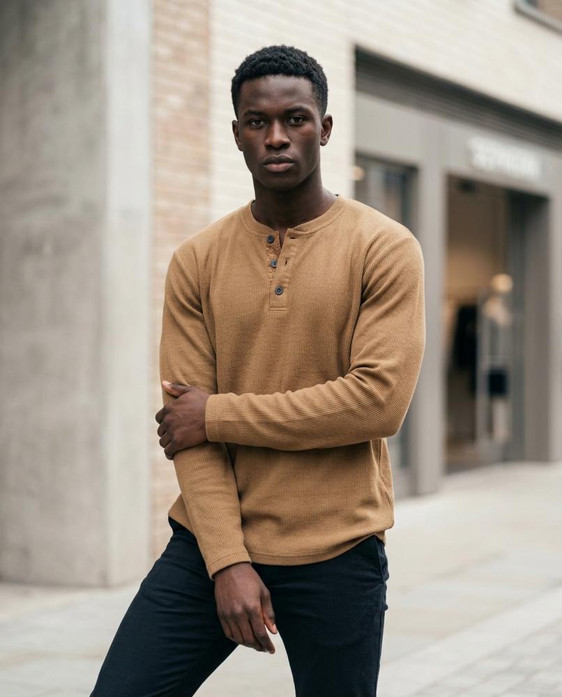 Statement Street - Niram | Langärmliges Strukturiertes Shirt Herren
