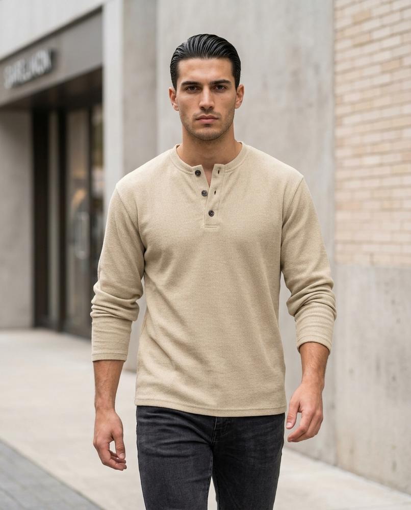 Statement Street - Niram | Langärmliges Strukturiertes Shirt Herren