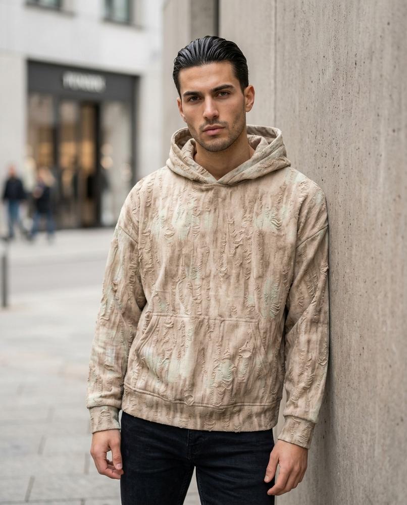 Statement Street - Vimin | Marmorierter Fleece Hoodie Unisex