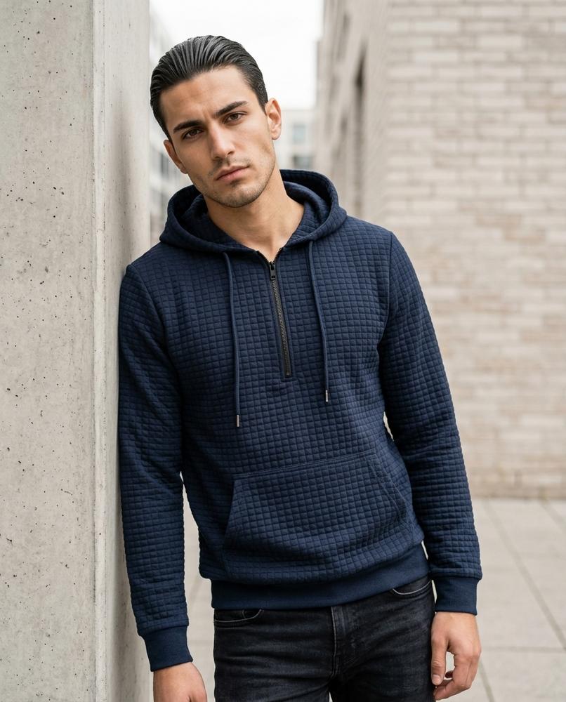 Statement Street - Nemar | Strukturiert Gesteppt Hoodie Herren