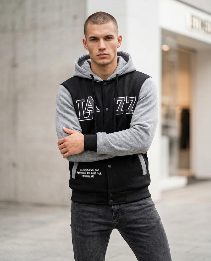 Statement Street - Senor | Zweifarbig Geknöpft Hoodie Herren