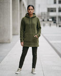Statement Street - Novin | Langer Unifarbener Hoodie Damen