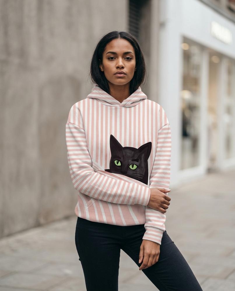 Statement Street - Ratir | Gestreift Langärmlig Hoodie Damen