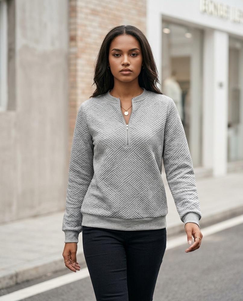 Statement Street - Sarev | Gesteppt Gezipft Sweatshirt Damen
