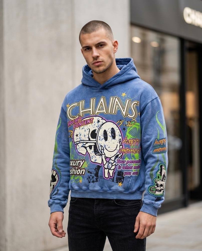 Statement Street - Rotor | Gewaschen Bedruckt Hoodie Unisex